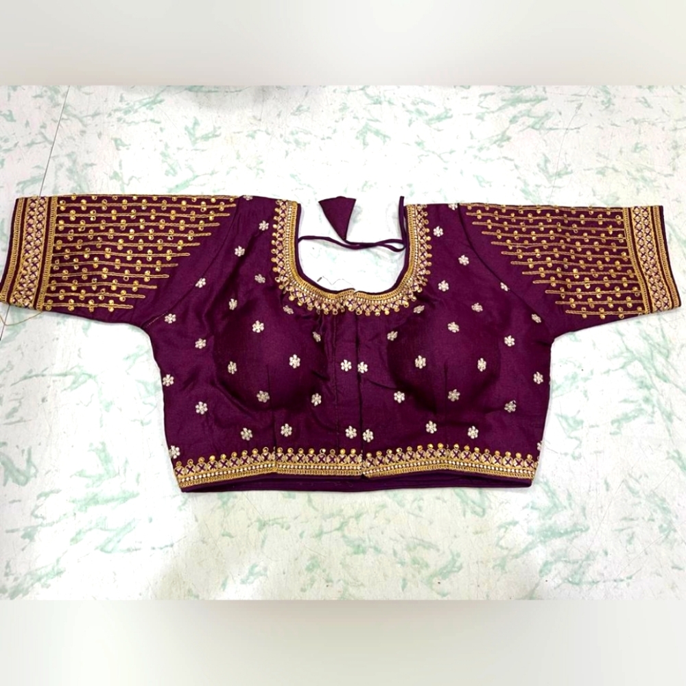 Embroidered Purple Women's Lenhenga choli Sarree blouse